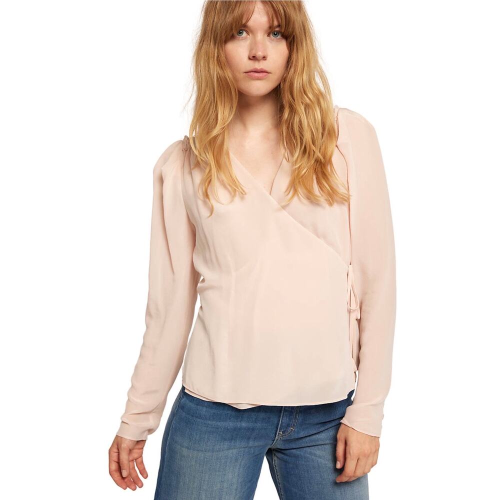 Joie Silk Leigh Wrap Top Hushed Violet XL NWT Designer $298